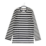 COMME des GARCONS ポリエステル AD2022 GJ-T022 S ボーダー カットソー 22AW ブラック ホワイト レディース コムデギャルソン【中古】5-0513M♪