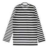 COMME des GARCONS ポリエステル AD2022 GJ-T022 S ボーダー カットソー 22AW ブラック ホワイト レディース コムデギャルソン【中古】5-0513M♪