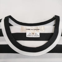 COMME des GARCONS ポリエステル AD2022 GJ-T022 S ボーダー カットソー 22AW ブラック ホワイト レディース コムデギャルソン【中古】5-0513M♪