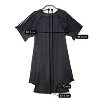 Yohji Yamamoto カットオフ チュニックワンピース  FN-T11-078 半袖Ｔシャツ カットソー ブラック レディース ヨウジヤマモト【中古】5-0528S∞