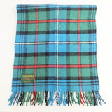 TWEEDMILL ウール フリンジ イギリス製 チェック ストール マフラー ミズイロ グリーン レディース ツイードミル【中古】5-1016T◎