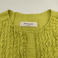 Demi-Luxe BEAMS レーヨンリネン フリルシャツ 定価17600円 64-01-0642-152 ブラウス シャツ 24SS イエロー レディース デミルクス ビームス【中古】5-0604S∞