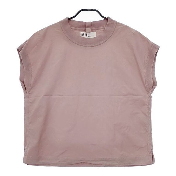 MHL. HIGHCOUNT COTTON LINEN 定価14190円 595-3151550 ノースリーブ ブラウス シャツ 23SS ピンク系 レディース エムエイチエル【中古】5-0528S∞