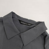 mizuiro-ind オーバーサイズシャツ ワイド 長袖シャツ グレー レディース ミズイロインド【中古】5-0901M∞