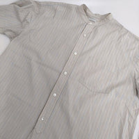 LENO ストライプ ロング 長袖シャツ ベージュ ブルー レディース リノ【中古】5-0901M∞