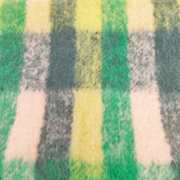 mina perhonen 23AW kaste aba7192 アルパカウール チェック ストール マフラー グリーン イエロー レディース ミナペルホネン【中古】5-0925T◎