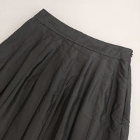 MARGARET HOWELL SILK POLYESTER 578-8232004 アコーディオンプリーツ スカート ブラック レディース マーガレットハウエル【中古】5-0901M∞