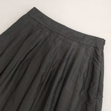 MARGARET HOWELL SILK POLYESTER 578-8232004 アコーディオンプリーツ スカート ブラック レディース マーガレットハウエル【中古】5-0901M∞