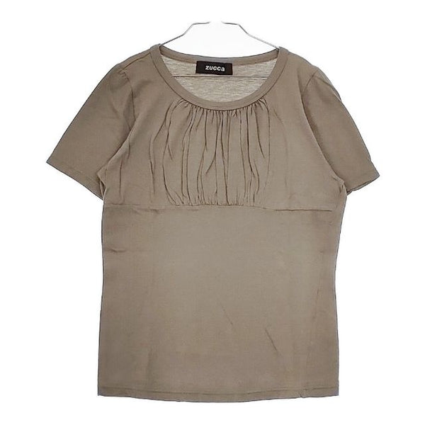 ZUCCa 製品染め M コットン 半袖Ｔシャツ カットソー カーキ レディース ズッカ【中古】5-0528S∞