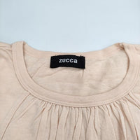 ZUCCa 製品染め M コットン 半袖Ｔシャツ カットソー ピンクベージュ レディース ズッカ【中古】5-0528S∞
