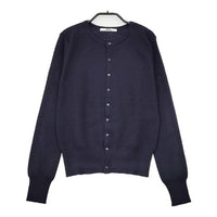 ZUCCa フランス製 クルーネック ウール カーディガン ネイビー レディース ズッカ【中古】5-0917T∞