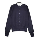 ZUCCa フランス製 クルーネック ウール カーディガン ネイビー レディース ズッカ【中古】5-0917T∞