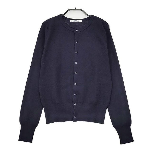 ZUCCa フランス製 クルーネック ウール カーディガン ネイビー レディース ズッカ【中古】5-0917T∞