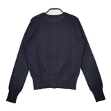 ZUCCa フランス製 クルーネック ウール カーディガン ネイビー レディース ズッカ【中古】5-0917T∞
