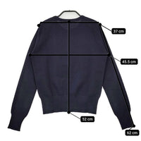 ZUCCa フランス製 クルーネック ウール カーディガン ネイビー レディース ズッカ【中古】5-0917T∞