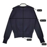 ZUCCa フランス製 クルーネック ウール カーディガン ネイビー レディース ズッカ【中古】5-0917T∞