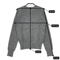 ZUCCa フランス製 クルーネック ウール カーディガン グレー レディース ズッカ【中古】5-0917T∞