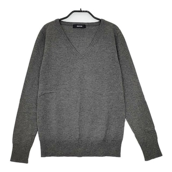 ZUCCa Vネック ウールシルクカシミヤ セーター ニット グレー レディース ズッカ【中古】5-0917T∞
