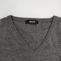 ZUCCa Vネック ウールシルクカシミヤ セーター ニット グレー レディース ズッカ【中古】5-0917T∞