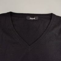 ZUCCa Vネック ウールシルクカシミヤ セーター ニット ブラック レディース ズッカ【中古】5-0917T∞
