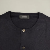 ZUCCa クルーネック ウールシルクカシミヤ カーディガン ネイビー レディース ズッカ【中古】5-0917T∞