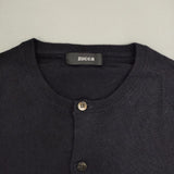 ZUCCa クルーネック ウールシルクカシミヤ カーディガン ネイビー レディース ズッカ【中古】5-0917T∞