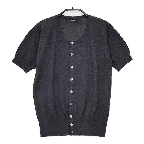 ZUCCa カシミヤ100％ 半袖 ニット カーディガン チャコールグレー レディース ズッカ【中古】5-0917T∞