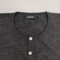 ZUCCa カシミヤ100％ 半袖 ニット カーディガン チャコールグレー レディース ズッカ【中古】5-0917T∞