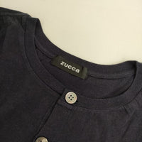 ZUCCa コットンリネン 製品染め カーディガン ネイビー レディース ズッカ【中古】5-0901M∞