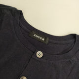 ZUCCa コットンリネン 製品染め カーディガン ネイビー レディース ズッカ【中古】5-0901M∞