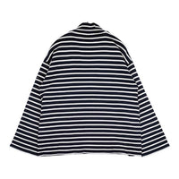 ORCIVAL ボーダー ハーフジップ ハイネック カットソー ネイビー ホワイト レディース オーシバル/オーチバル【中古】5-0901M∞