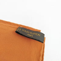 LOUIS VUITTON モノグラム 大判スカーフ シルク スカーフ オレンジ レディース ルイ・ヴィトン【中古】5-0603G◎