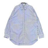 MUSE de Deuxieme Classe BOYS BIGシャツ 定価19800円 17050500410010 ストライプ コットン 日本製 長袖シャツ ブルー ホワイト レディース ミューズドゥドゥーズィエムクラス【中古】5-0701G△