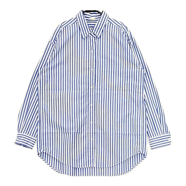 MUSE de Deuxieme Classe BOYS BIGシャツ 定価19800円 17050500410010 ストライプ コットン 日本製 長袖シャツ ブルー ホワイト レディース ミューズドゥドゥーズィエムクラス【中古】5-0701G△