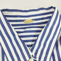 MUSE de Deuxieme Classe BOYS BIGシャツ 定価19800円 17050500410010 ストライプ コットン 日本製 長袖シャツ ブルー ホワイト レディース ミューズドゥドゥーズィエムクラス【中古】5-0701G△