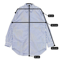 MUSE de Deuxieme Classe BOYS BIGシャツ 定価19800円 17050500410010 ストライプ コットン 日本製 長袖シャツ ブルー ホワイト レディース ミューズドゥドゥーズィエムクラス【中古】5-0701G△
