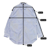 MUSE de Deuxieme Classe BOYS BIGシャツ 定価19800円 17050500410010 ストライプ コットン 日本製 長袖シャツ ブルー ホワイト レディース ミューズドゥドゥーズィエムクラス【中古】5-0701G△
