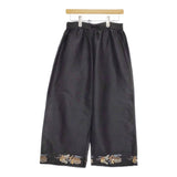 TOWAVASE 28-0031A Manon Pants シルク 刺繍 マノンパンツ 定価61600円 日本製 パンツ 24AW ブラック レディース トワヴァーズ【中古】5-0401M♪