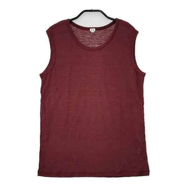 Vlas Blomme コルトレイクリネン ノースリーブ Ｔシャツ カットソー ワインレッド レディース ヴラスブラム【中古】5-0528S∞