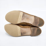 HENRY CUIR レザー サイズ35 パンプス ブラウン レディース アンリークイール【中古】5-1203G◎