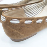 HENRY CUIR レザー サイズ35 パンプス ブラウン レディース アンリークイール【中古】5-1203G◎