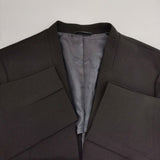 J.PRESS セラテリーダブルクロス ノーカラー ジャケット 定価36960円 JKGJGS0042 テーラードジャケット 24AW ブラック レディース ジェイプレス【中古】5-1101M∞