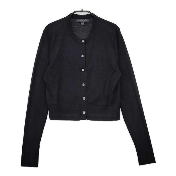 Brooks Brothers クルーネック ウール100％ カーディガン ブラック レディース ブルックスブラザーズ【中古】5-0917T∞