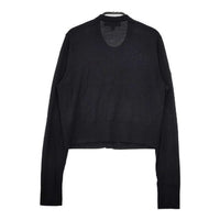 Brooks Brothers クルーネック ウール100％ カーディガン ブラック レディース ブルックスブラザーズ【中古】5-0917T∞