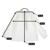 Les Ageu 新品 長袖 バックリボン バックボタン フリル ギャザー 24037050F サイズ1 ブラウス シャツ ホワイト レディース レアージュ【中古】5-0701M△