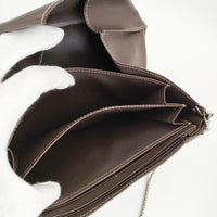 HIROKO HAYASHI クラッチ ロングウォレット チェーン付き 小銭入れなし 長財布 ブラウン レディース ヒロコハヤシ【中古】5-0512G∞