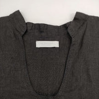 fog linen work リトアニアリネン 七分袖 ワンピース チュニック ブラック レディース フォグリネンワーク【中古】5-0602M∞