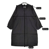 fog linen work リトアニアリネン 七分袖 ワンピース チュニック ブラック レディース フォグリネンワーク【中古】5-0602M∞