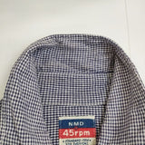 45R/45rpm NMD コットン ギンガムチェック 長袖シャツ ブルー ホワイト レディース フォーティーファイブアールピーエム【中古】5-0821M∞