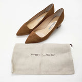 PELLICO ANDREA スエード チャンキーヒールパンプス 37.5サイズ 2593 定価50600円 パンプス キャメル レディース ペリーコ【中古】5-0717G◎